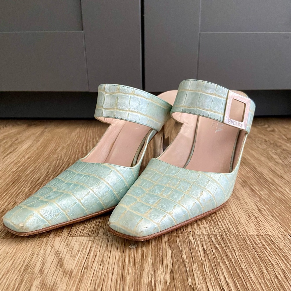 SALE! Escada | Leather Embossed Mules | 6.5